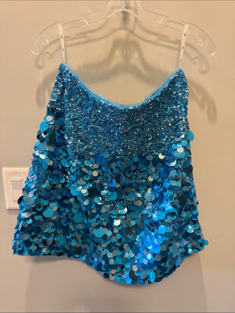 Aje Cherie Turquoise Blue Sequin Circle Skirt